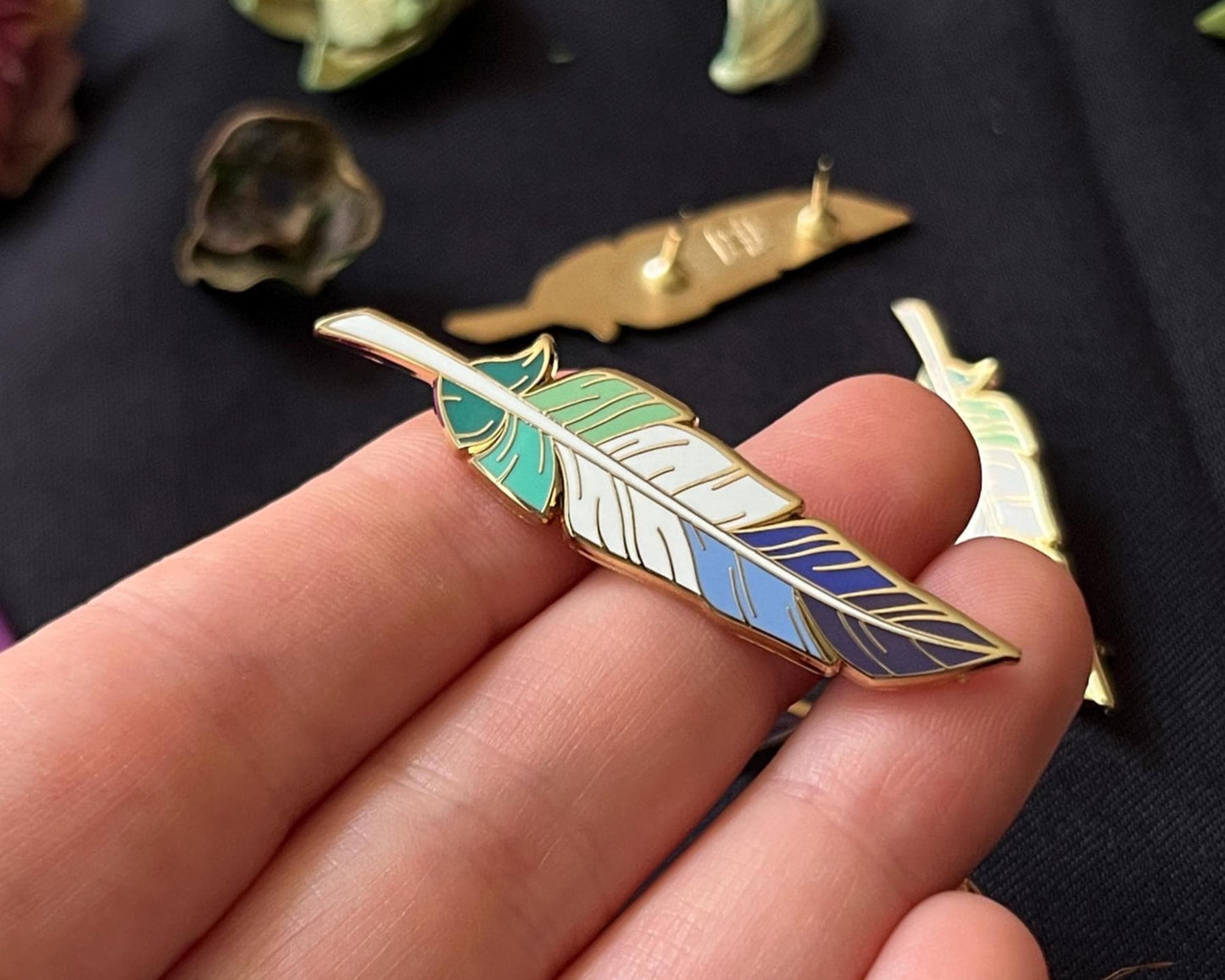 Gay Flag Feather pin