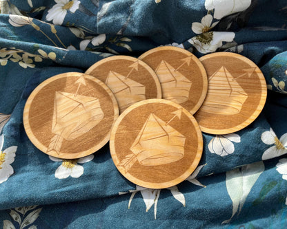 Cat Priest Hat Red Dwarf Wooden Coaster