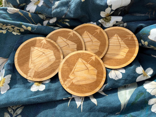 Cat Priest Hat Red Dwarf Wooden Coaster