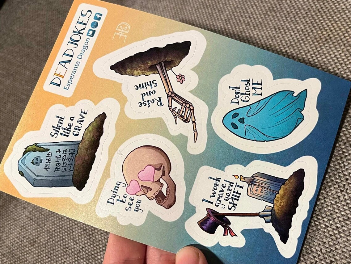 D(e)ad jokes sticker sheet