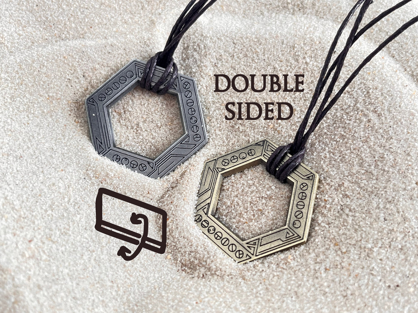 Double sided (Swapped) Bionicle Inspired Three Virtues Pendant