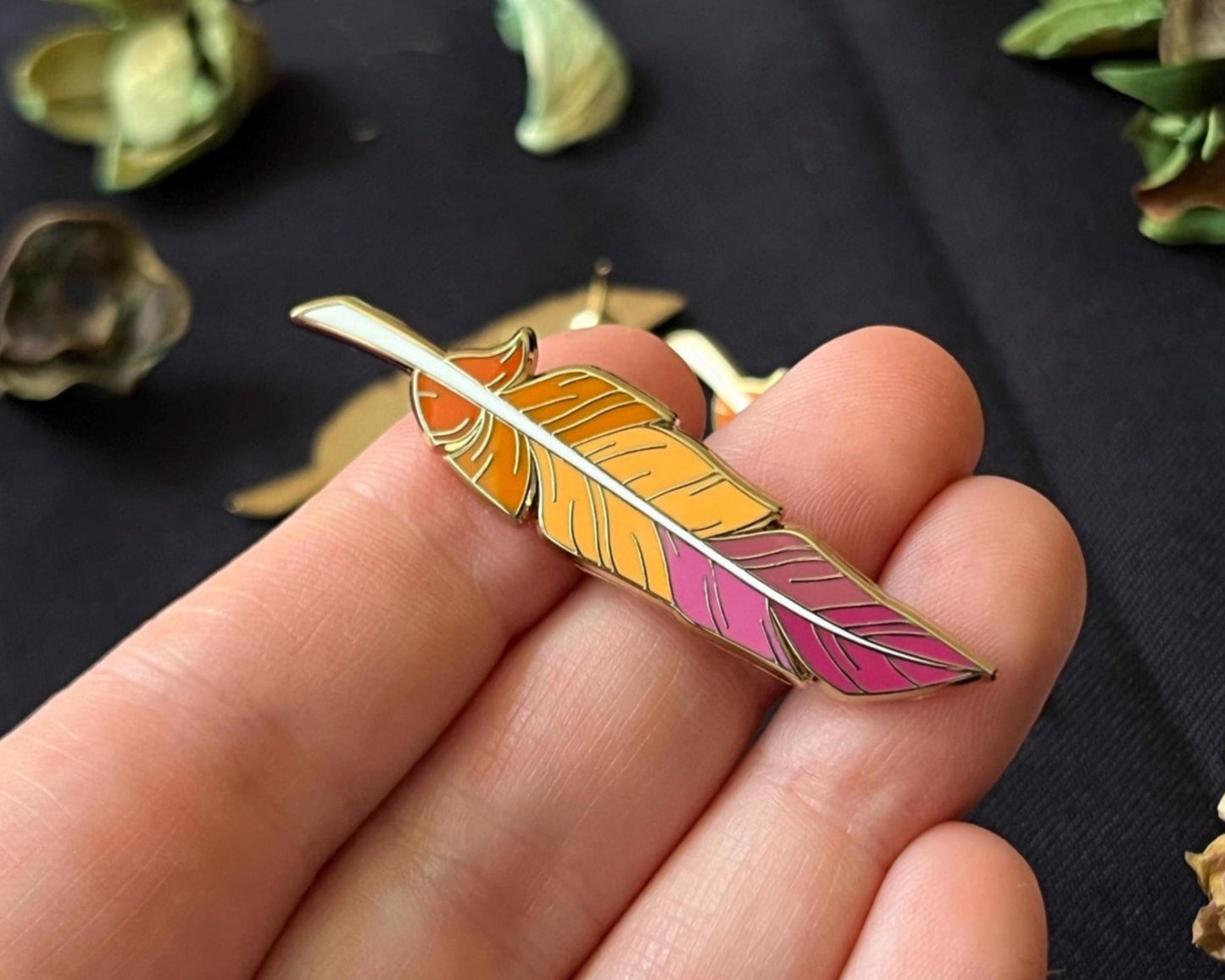 Lesbian Flag Feather pin