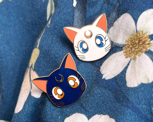 Luna and Artemis Sailor Moon enamel pin